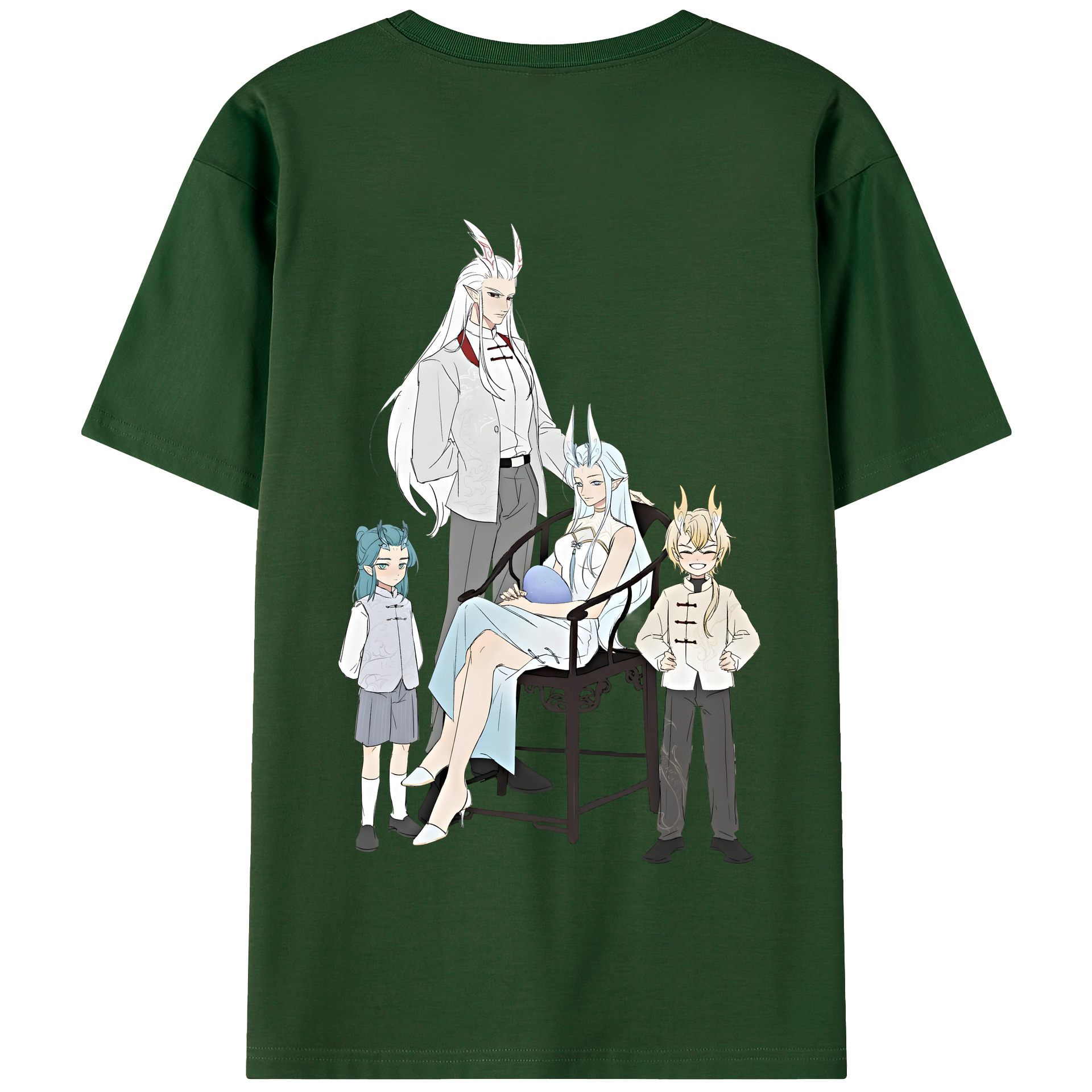 （画像用） Ne Zha 2 ナタ 魔童の大暴れ 綿100％半袖Tシャツ（背面プリント）
